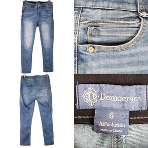 Democracy AB Solution Jeans Women's Size 6 Blue Skinny Jeans Stretch Light Wash